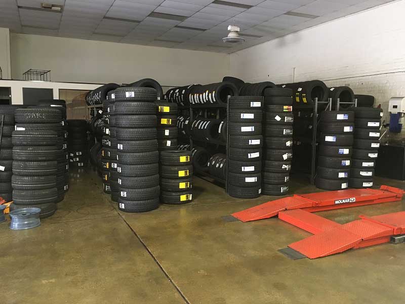 Stack of tyres
