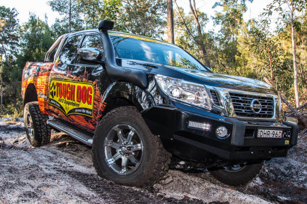 Nissan Navara with Tough Dog 4WD Suspension on Rock