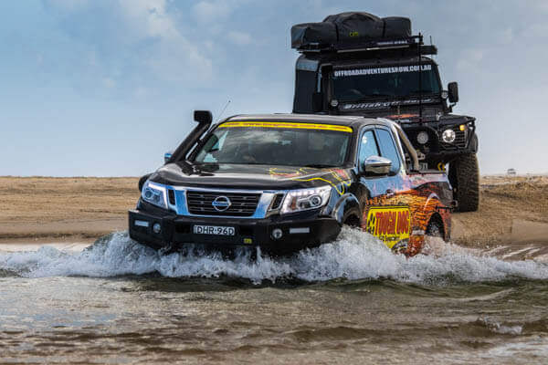 Nissan Navara with Tough Dog 4WD Suspension in Water